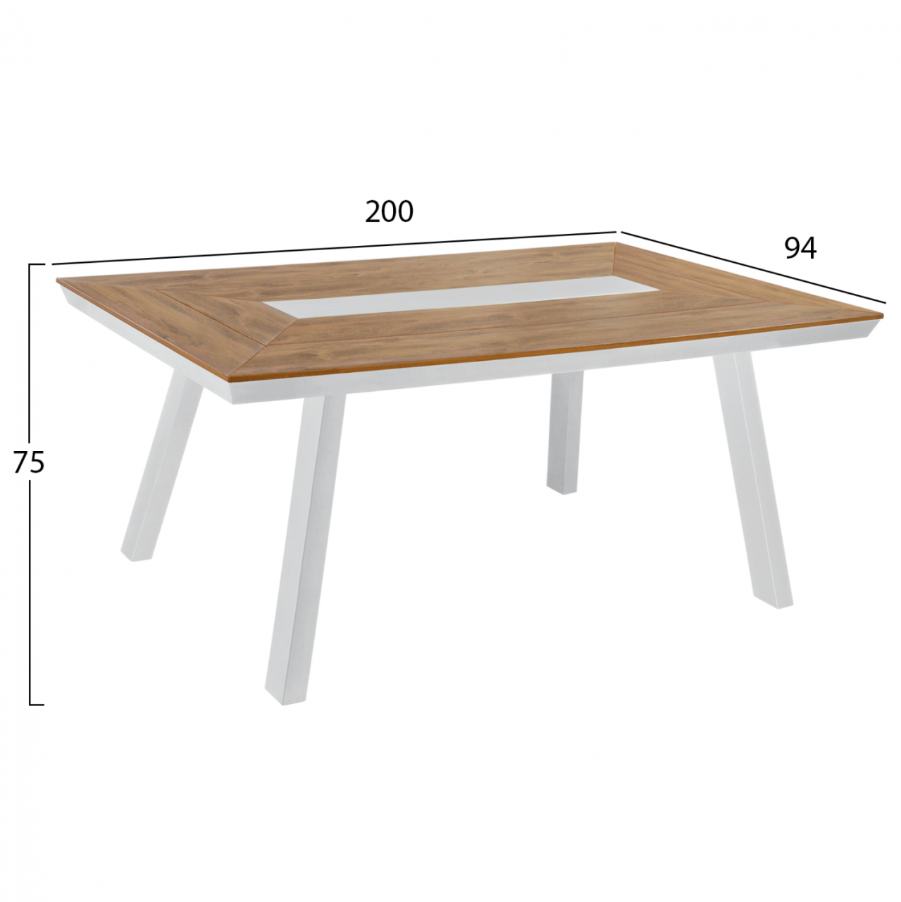 TABLE SET 7PCS WITH POLYWOOD TABLE 200X94 and WHITE ALUMINUM ARMCHAIRS HM11424 [2]