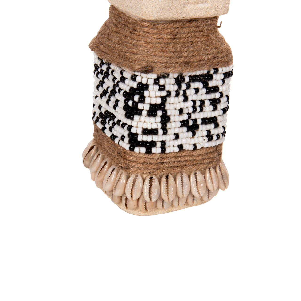TABLE STATUETTE SUMBA HM4309 MADE OF WHITE PARAS STONE-BEADS-SEAGRASS ROPE 7x7x17Hcm. [7]