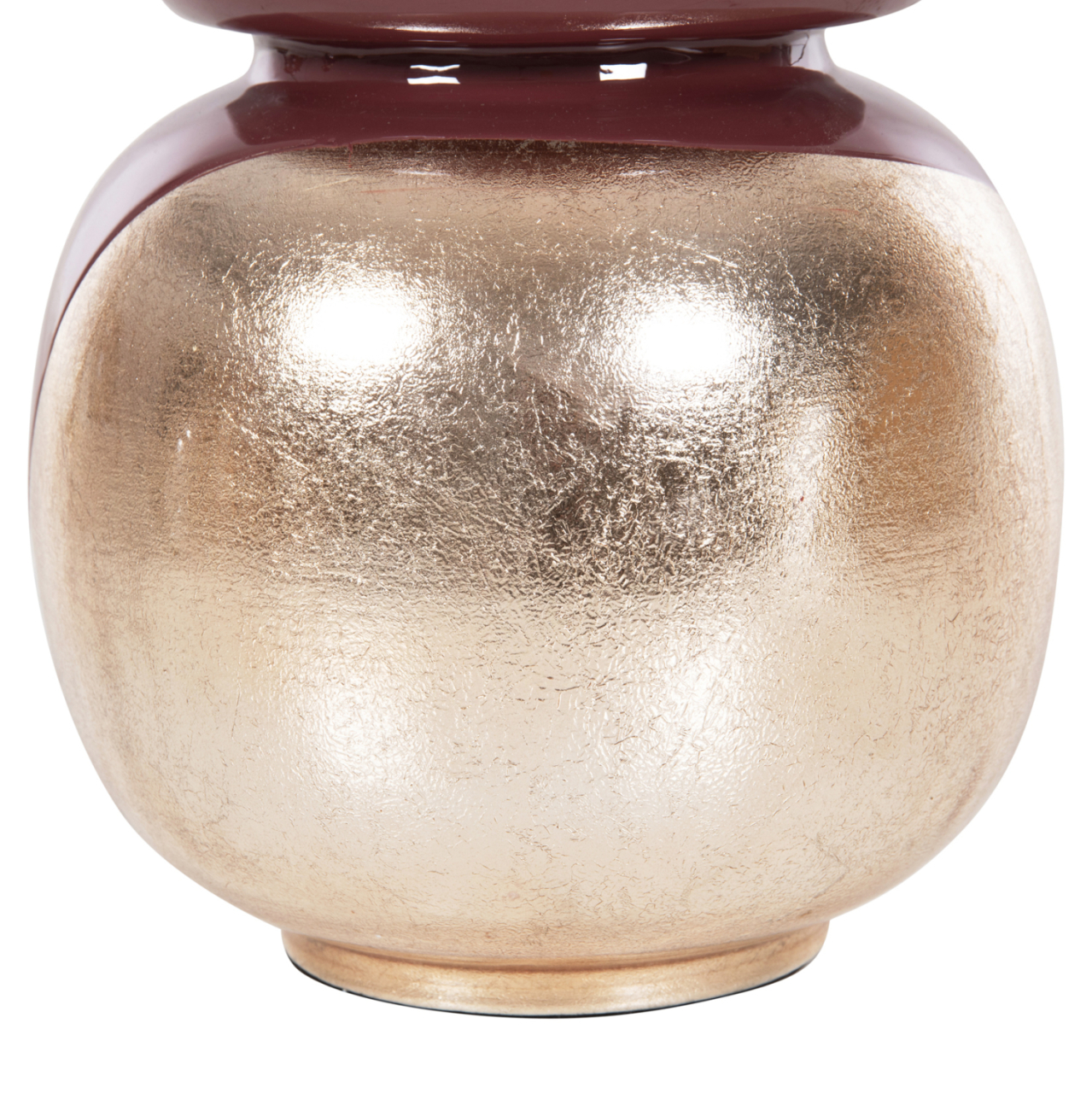TABLE VASE LINGON HM4233.06 METAL IN CHERRY RED-GOLD PEARL Φ21x37,5Hcm. [4]