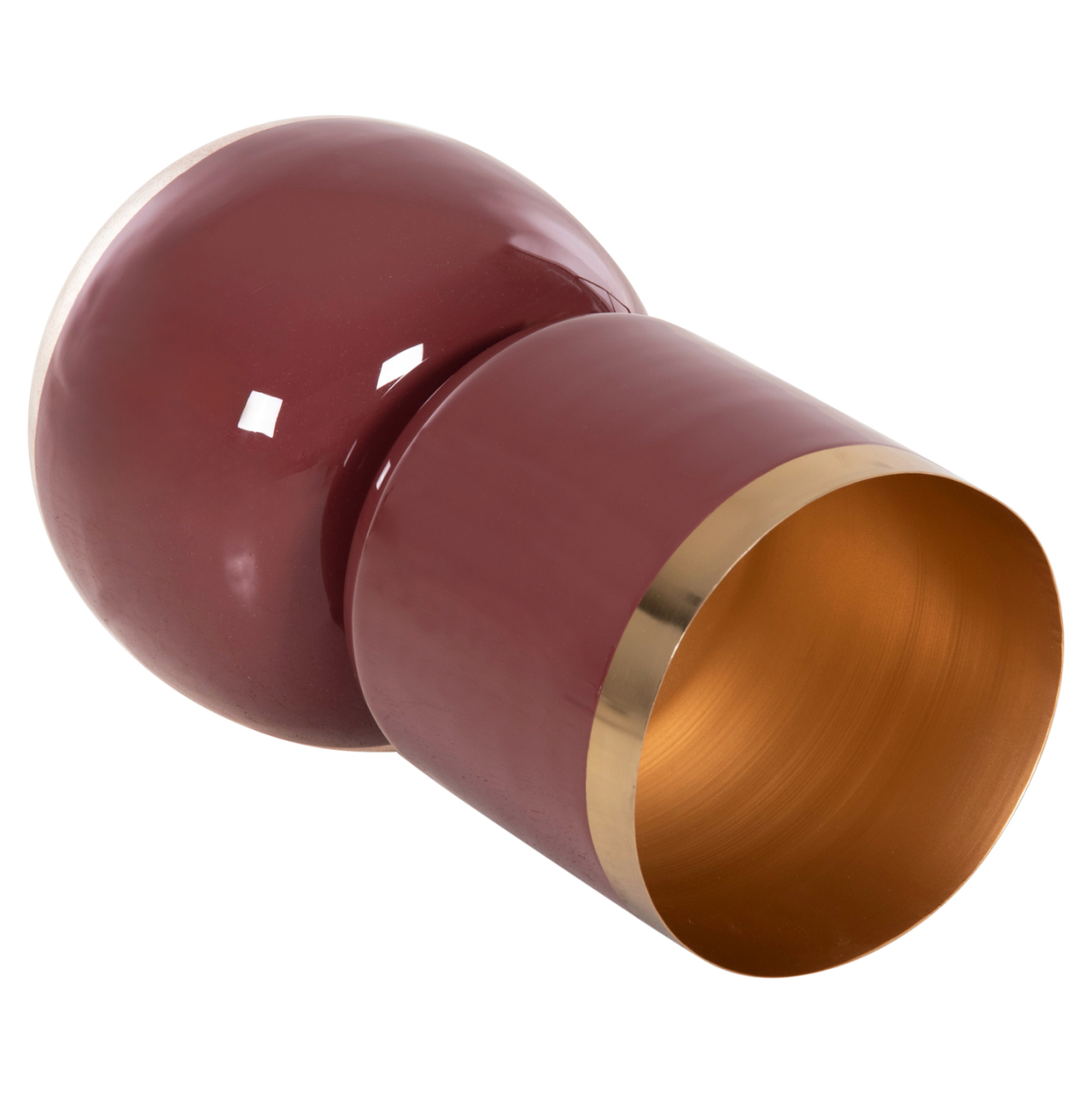 TABLE VASE LINGON HM4233.06 METAL IN CHERRY RED-GOLD PEARL Φ21x37,5Hcm. [6]
