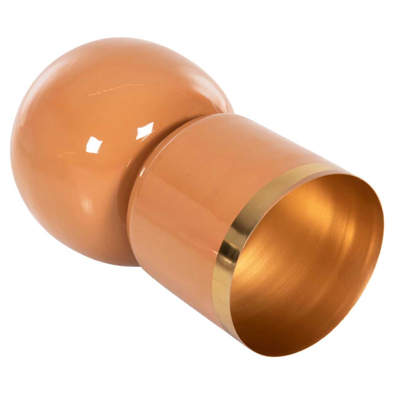 TABLE VASE LINGON HM4233.09 METAL IN SALMON-GOLD Φ21x37,5Hcm. [6]