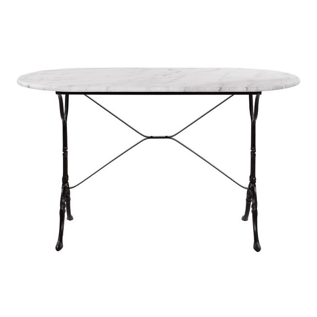 Table with base from cast iron HM440 with marble oval 120x59x72 [3]