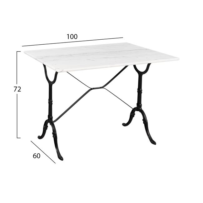 Table with Base from cast iron HM464 with marble 100x60x72 [2]