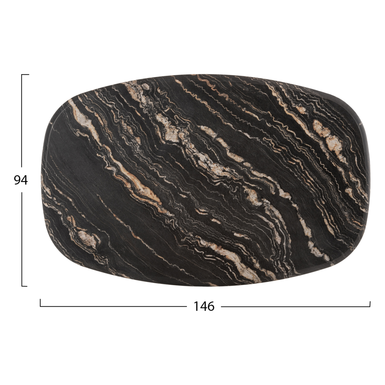 TABLETOP 5787 WERZALIT HM5916.15 BLACKandGOLD MARBLE COLOR 146X94cm. [2]