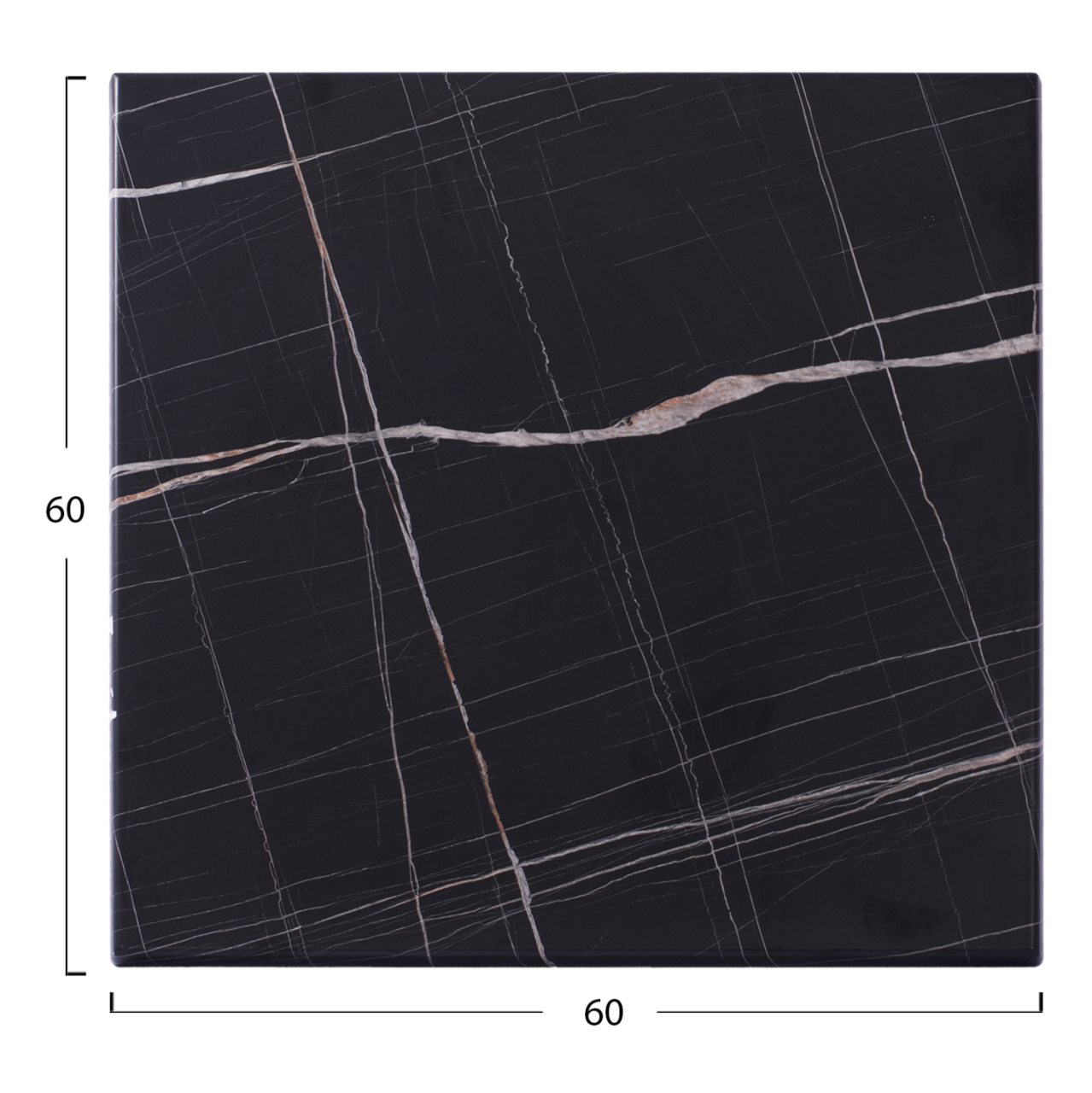 TABLETOP MADE OF WERZALIT SQUARE BLACK MARBLE-LOOK 741 FB95229.13 60x60cm [2]