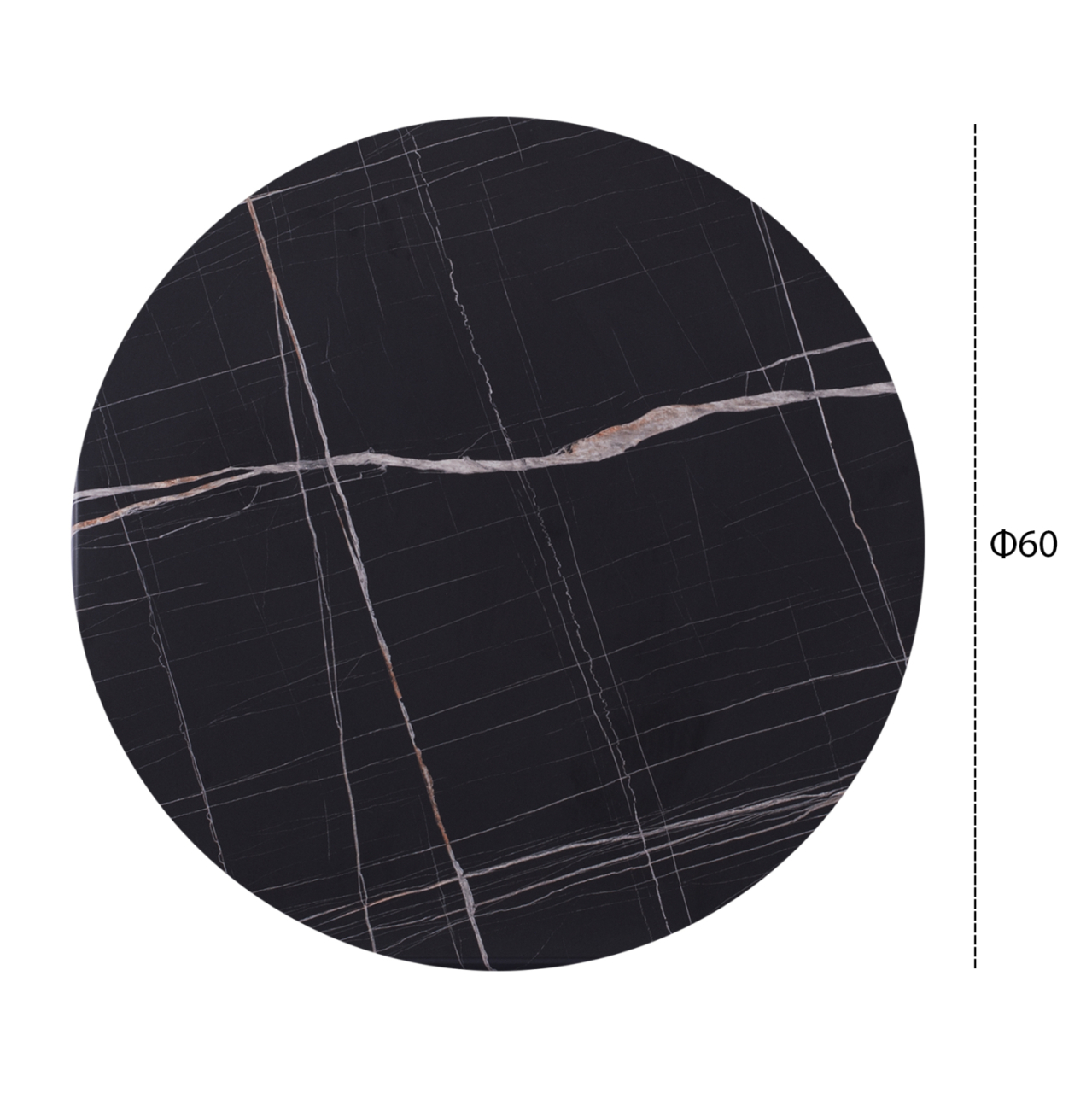 TABLETOP ROUND MADE OF WERZALIT BLACK MARBLE-LOOK 741 HM5227.13 Φ60cm [2]