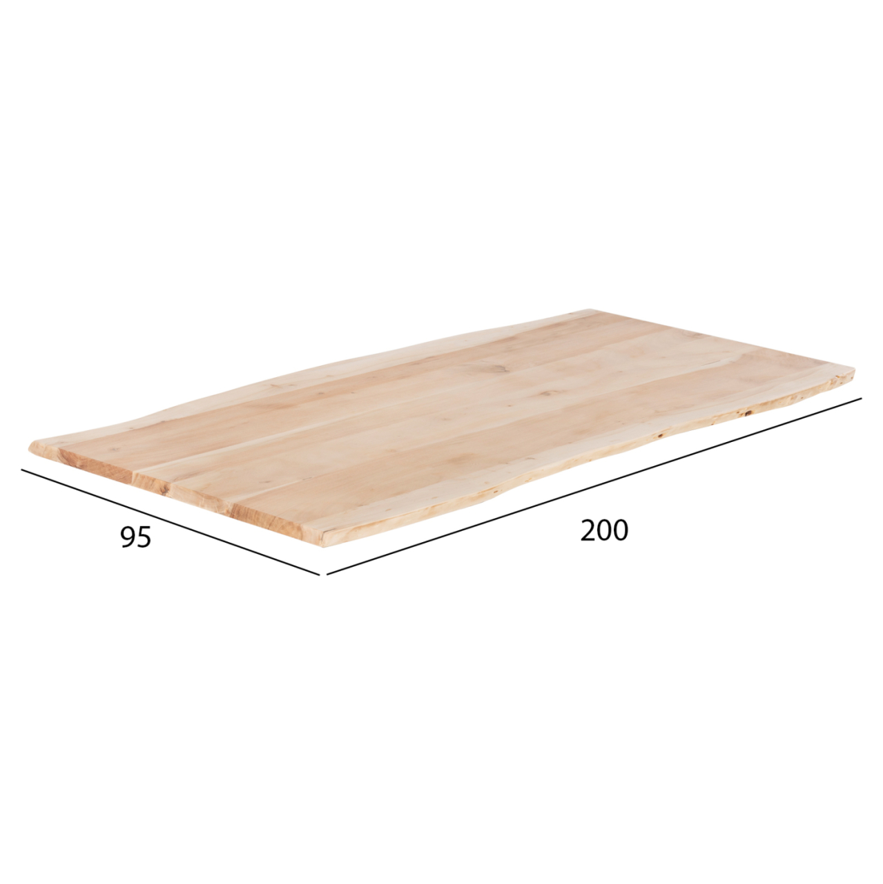 TABLETOP-SOLID ACACIA WOOD HM8506.21 NATURAL WOOD COLOR 200x95x4(thickness) cm. [2]