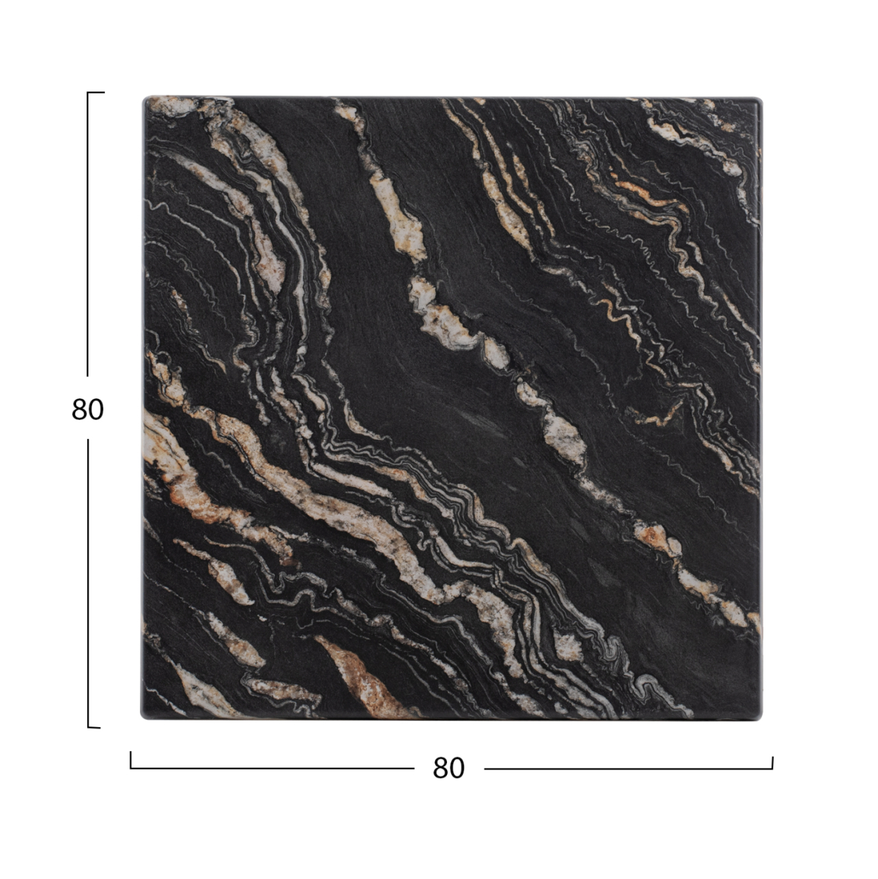 TABLETOP SQUARE HM5231.15 WERZALIT 80X80cm. BLACK GOLD MARBLE 5787 [2]