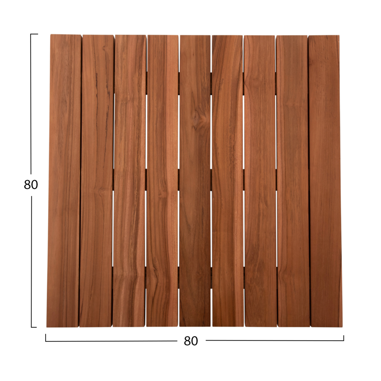 TABLETOP SQUARE HM6139 SOLID TEAK WOOD IN NATURAL COLOR 80x80x4(thickness)cm. [2]