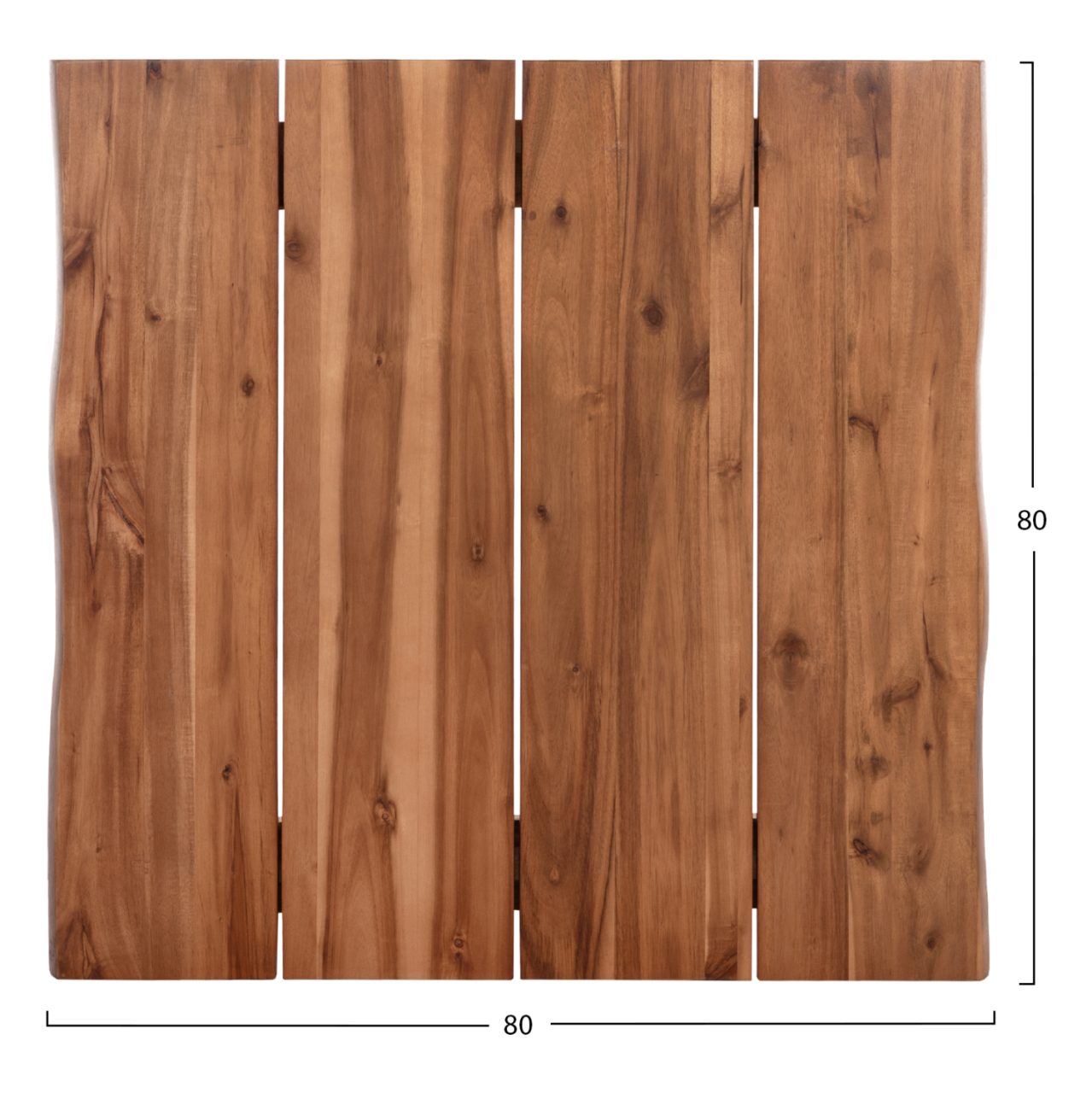 TABLETOP SQUARE HM6300.01 SOLID ACACIA WOOD IN NATURAL COLOR--80x80x3.5 (thickness) cm. [2]