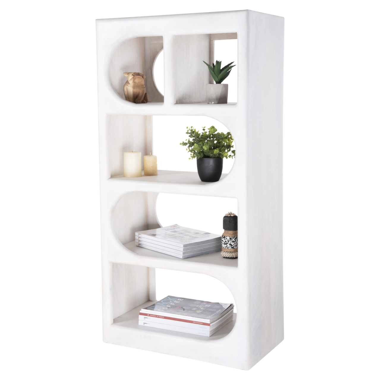 TALLBOY HANDYR HM9706 SOLID MANGO WOOD IN WHITE COLOR 60x35x120Hcm. [4]