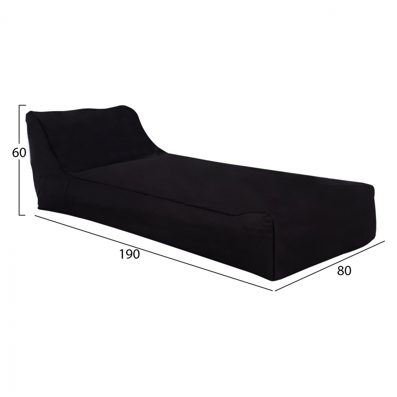 ΠΟΥΦ TANEA HM5807.04 ΜΑΥΡΟ ΜΕ UV PROTECTION 190x80x60Υ εκ. [2]