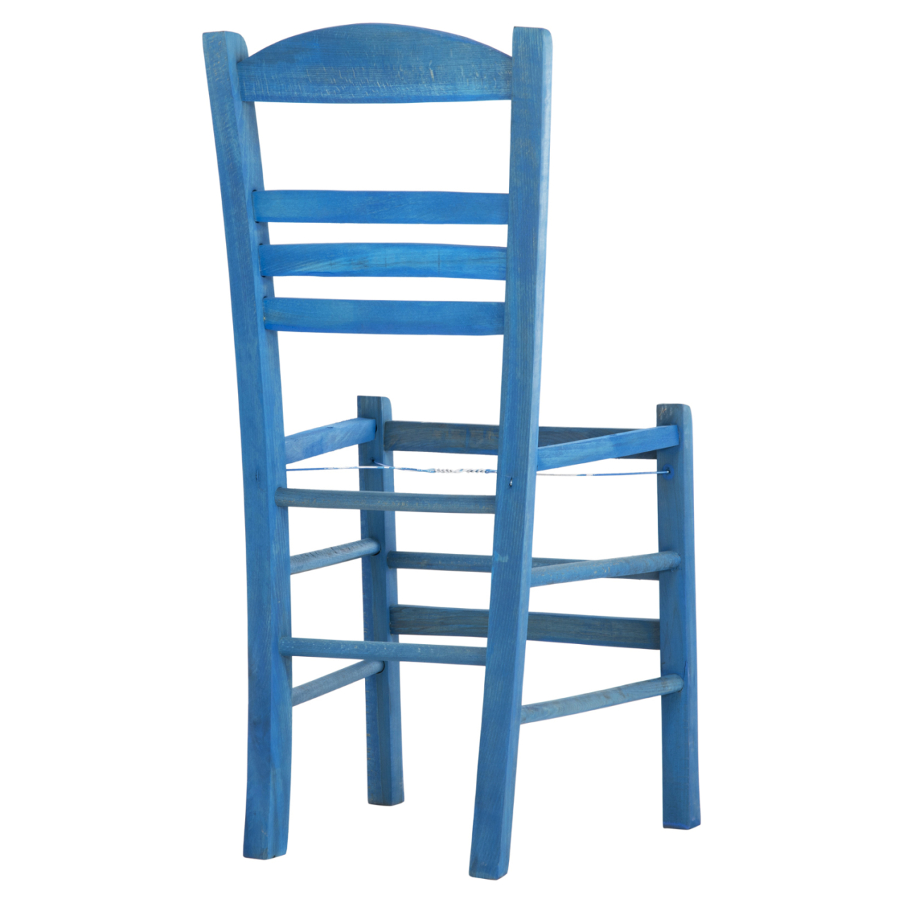 TRADITIONAL CHAIR JHETT HM5575.05 BEECH WOOD WITH IMPREGNATION IN BLUE-FRAME ONLY 40x42x87Hcm. [5]