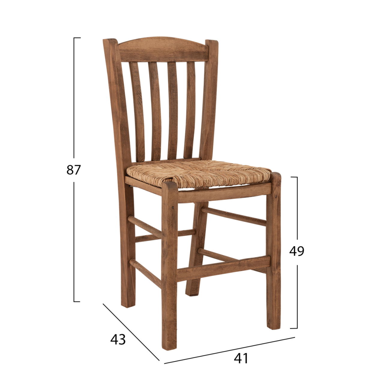 Traditional chair walnut with straw HM10376.01 [2]