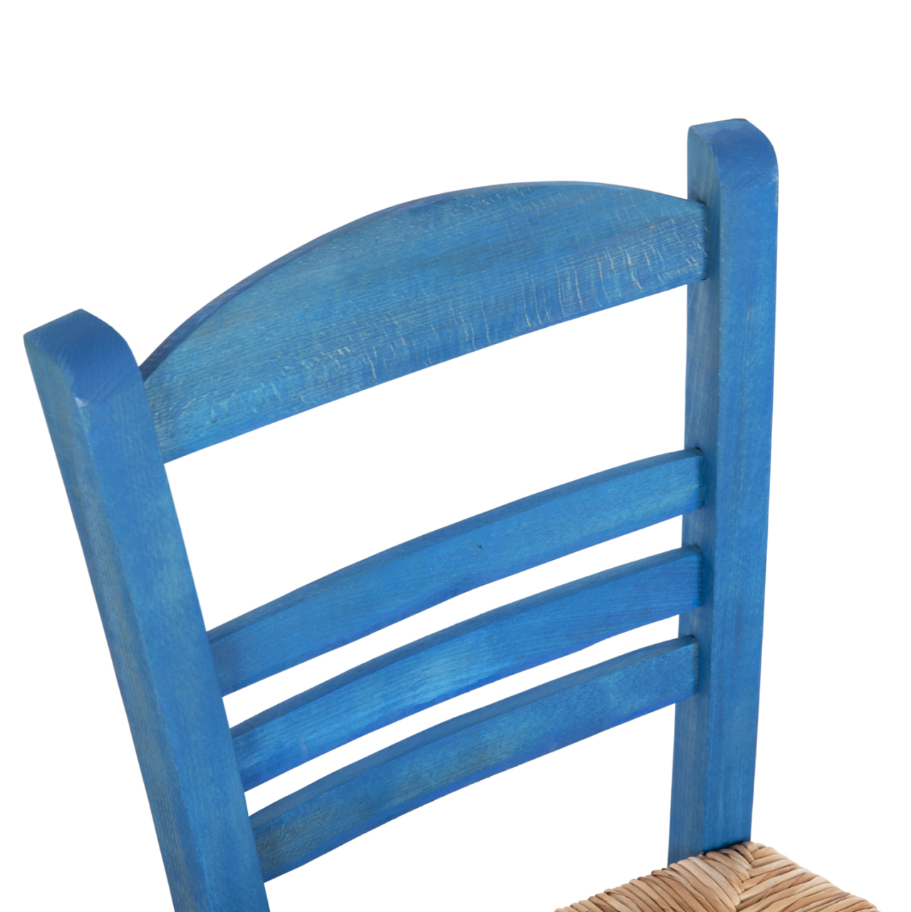 TRADITIONAL CHAIR WITH STRAW MAT SEAT FB910369.05 BBECH WOOD WITH IMPREGNATION-BLUE 40x42x87H [7]