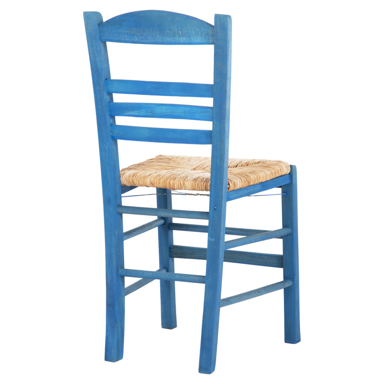 TRADITIONAL CHAIR WITH STRAW MAT SEAT FB910369.05 BBECH WOOD WITH IMPREGNATION-BLUE 40x42x87H [5]