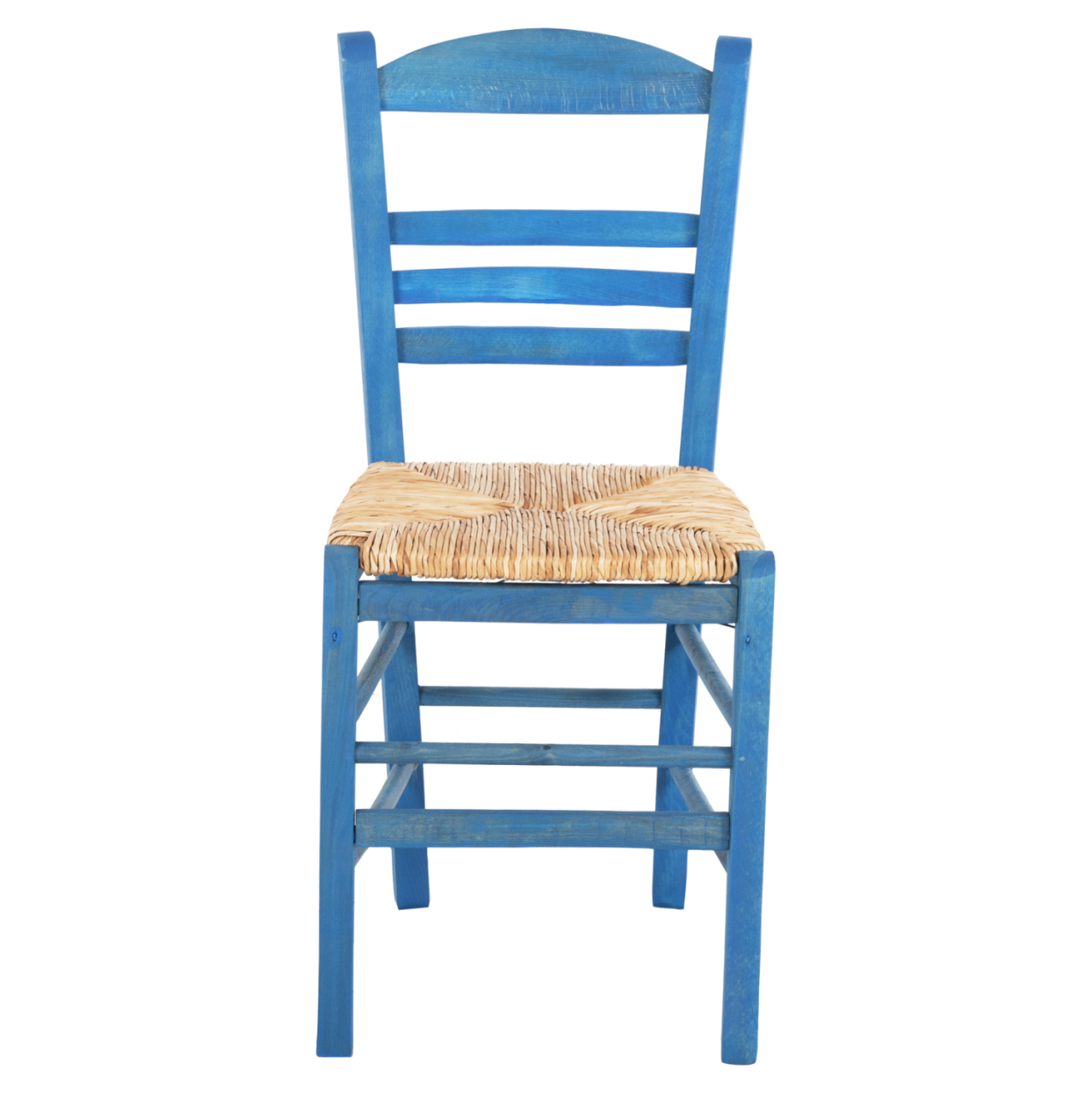 TRADITIONAL CHAIR WITH STRAW MAT SEAT FB910369.05 BBECH WOOD WITH IMPREGNATION-BLUE 40x42x87H [3]
