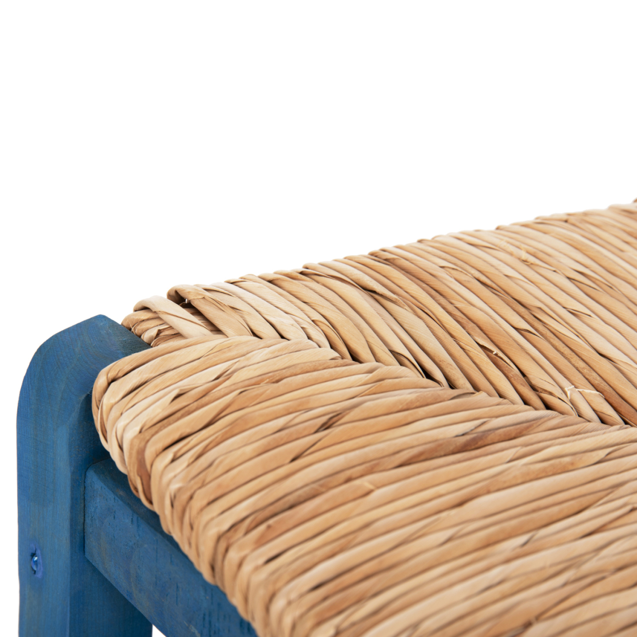 TRADITIONAL CHAIR WITH STRAW MAT SEAT FB910369.05 BBECH WOOD WITH IMPREGNATION-BLUE 40x42x87H [9]