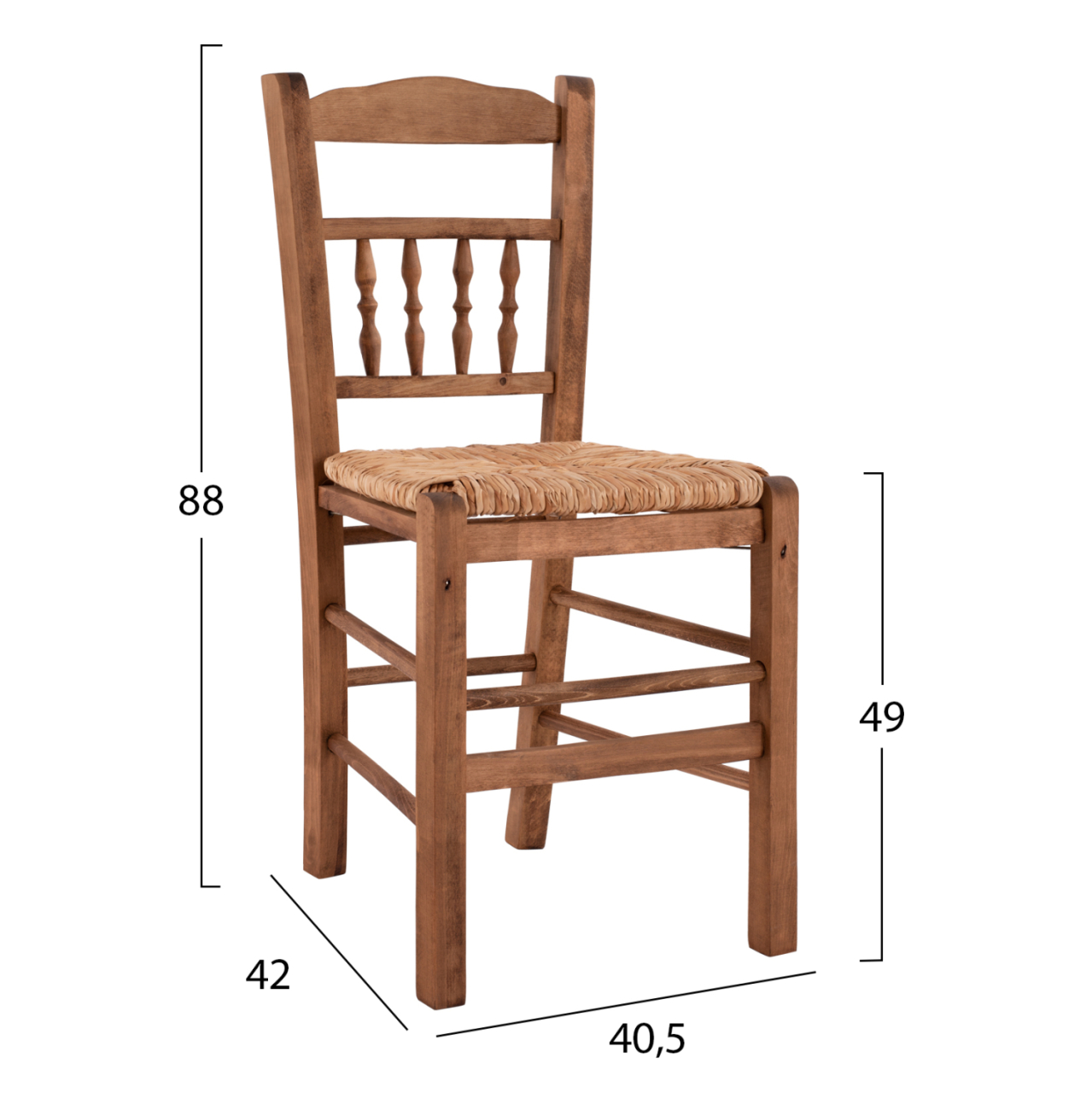Traditional chair with straw Walnut HM10258.01 [2]