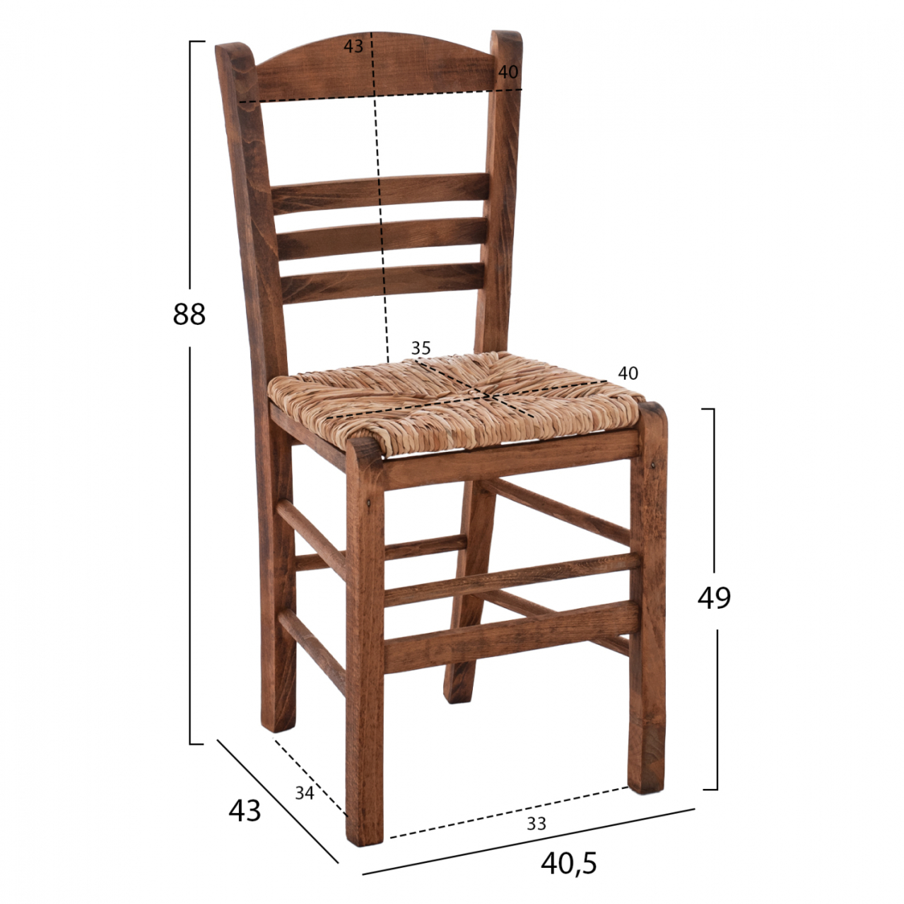 Traditional chair with straw walnut HM10369.01 [2]