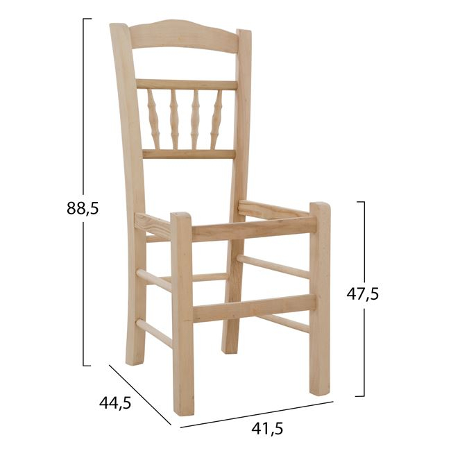 Traditional chair without color frame 41,5x44,5x88,5cm HM8466 [2]