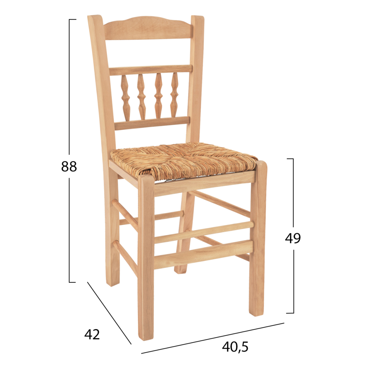 Traditional chair without color with mat HM10258 [2]