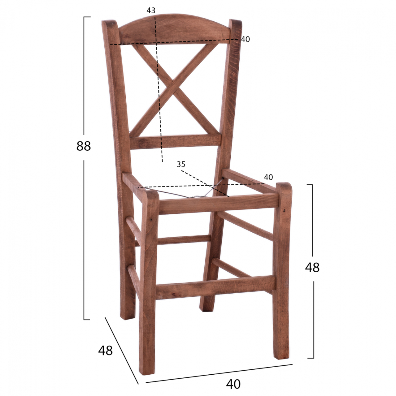 TRADITIONAL COFFEE SHOP CHAIR AUGGIE ΗΜ5577.01 BEECH WOOD WITH IMPREGNATION IN WALNUT 40x48x88Hcm [2]