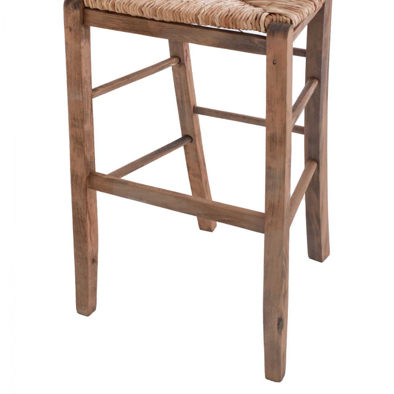 Traditional Stool with straw Walnut color HM10372.01 [9]