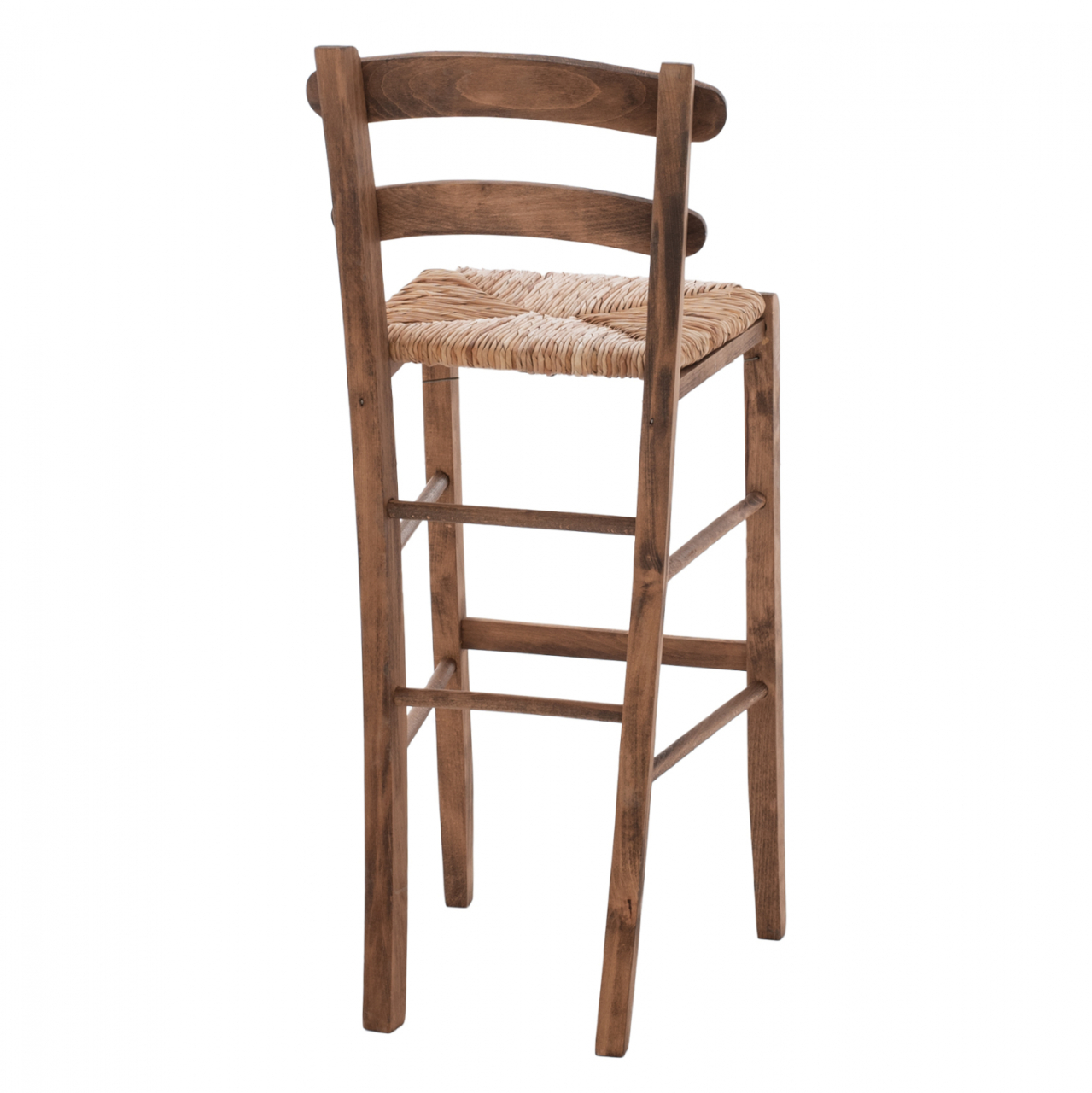 Traditional Stool with straw Walnut color HM10372.01 [5]
