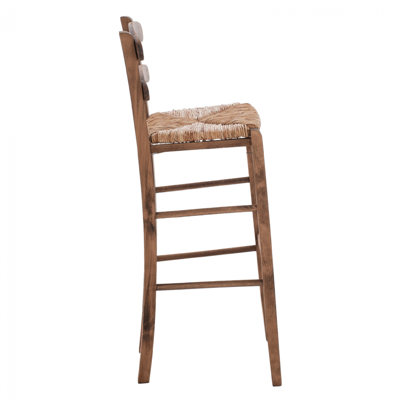 Traditional Stool with straw Walnut color HM10372.01 [4]