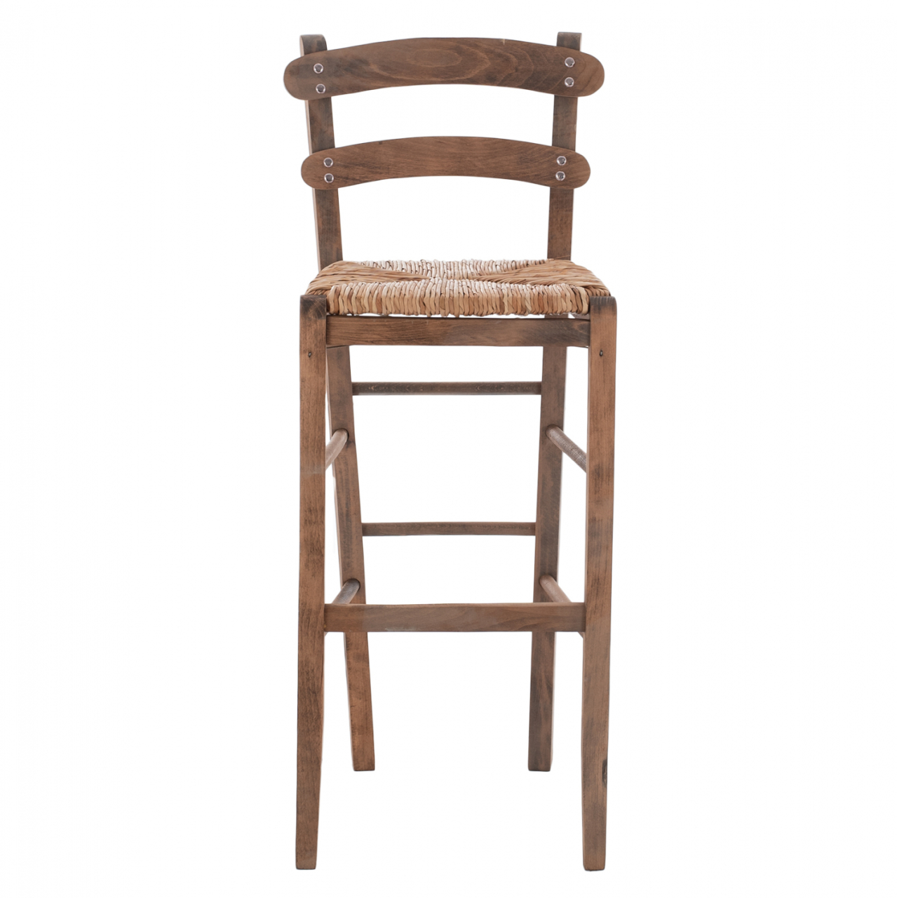 Traditional Stool with straw Walnut color HM10372.01 [3]