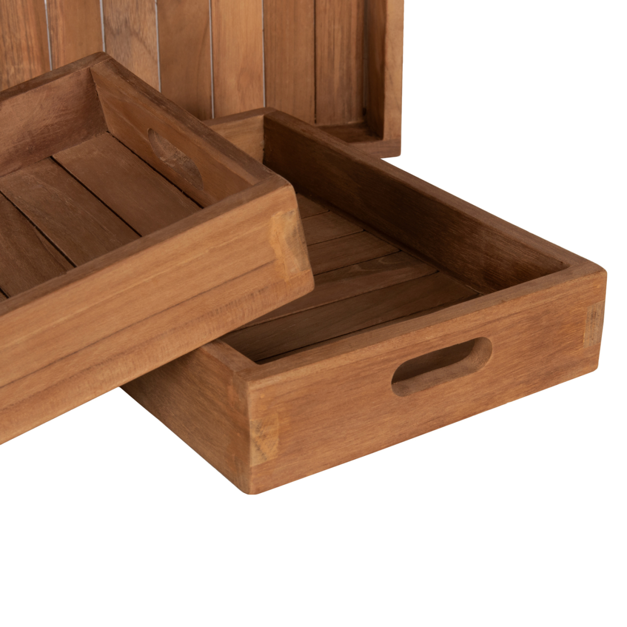 TREY SET 3PCS HM7894 TEAK WOOD IN NATURAL COLOR 39x29x7cm. [5]