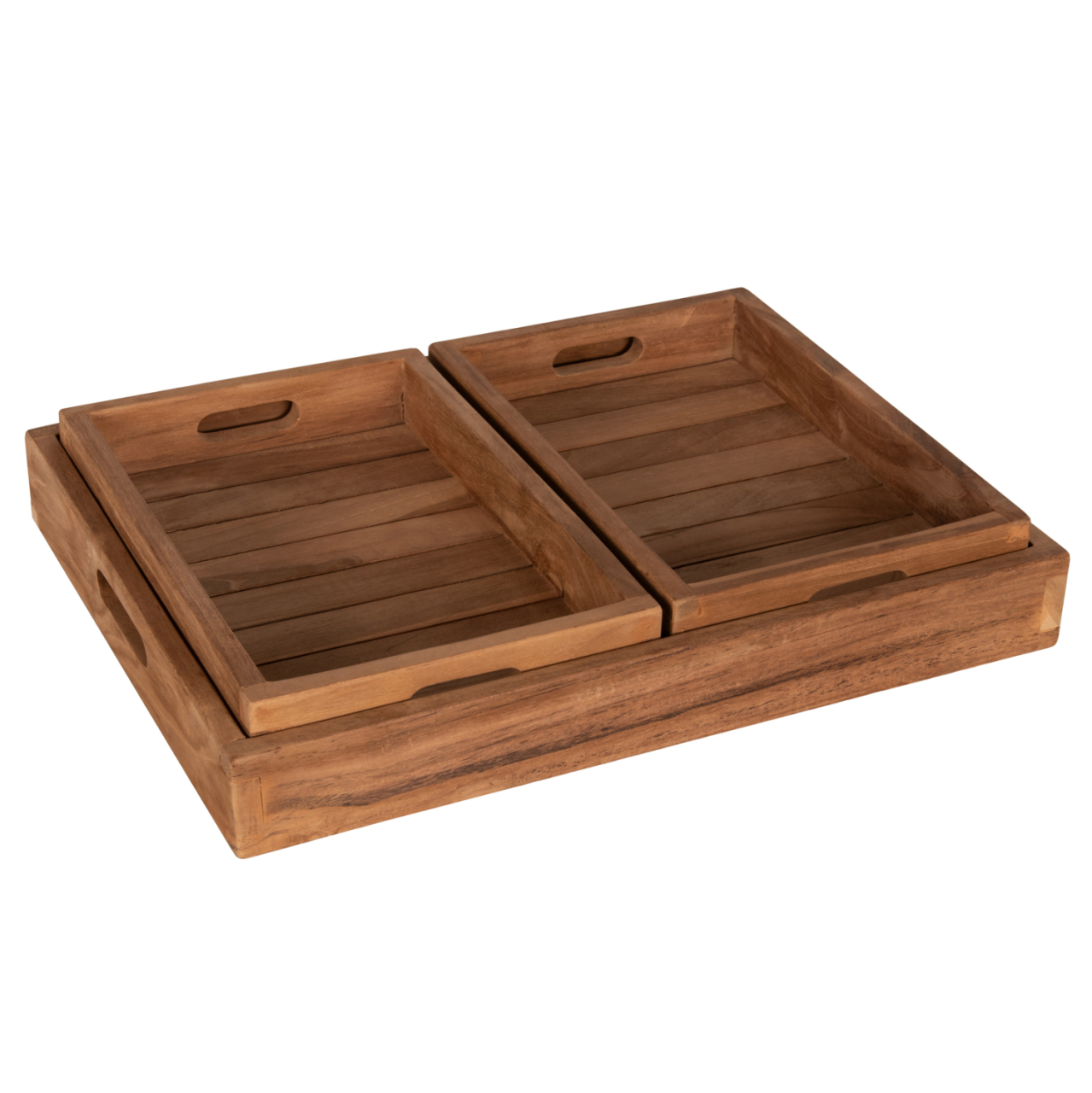 TREY SET 3PCS HM7894 TEAK WOOD IN NATURAL COLOR 39x29x7cm. [3]