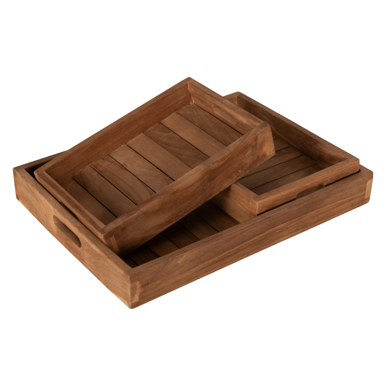 TREY SET 3PCS HM7894 TEAK WOOD IN NATURAL COLOR 39x29x7cm. [4]