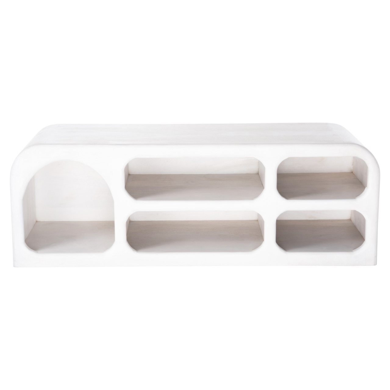 TV CABINET HANDYR HM9704 SOLID MANGO WOOD IN WHITE COLOR 130x40x45Hcm. [3]