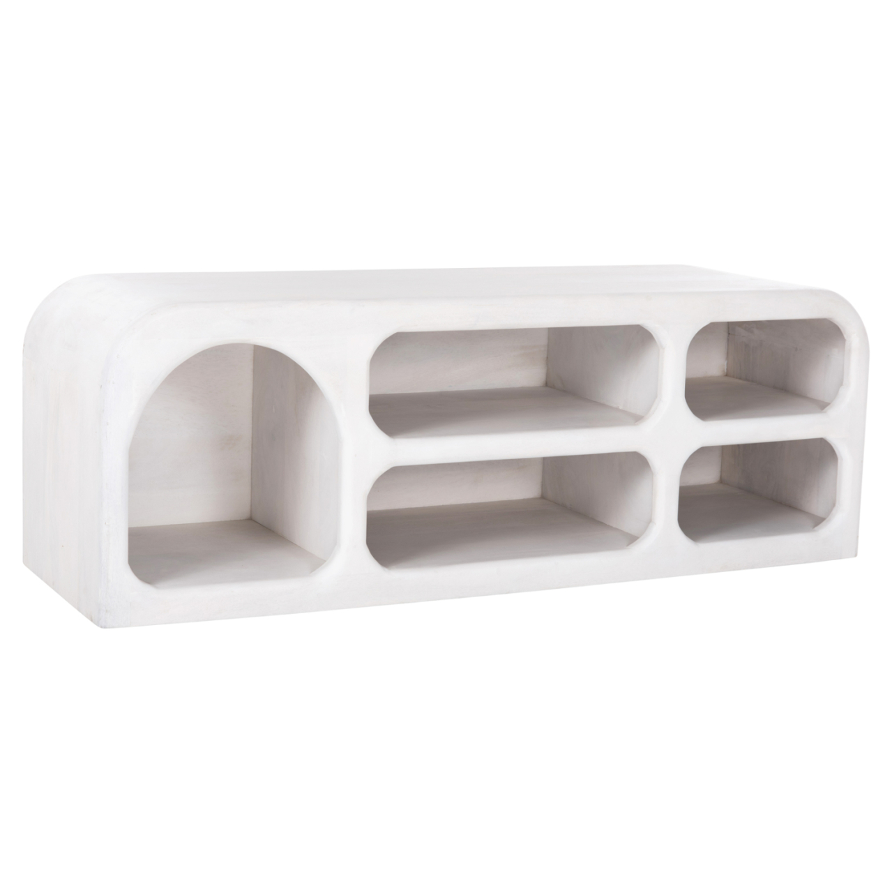 TV CABINET HANDYR HM9704 SOLID MANGO WOOD IN WHITE COLOR 130x40x45Hcm. [4]