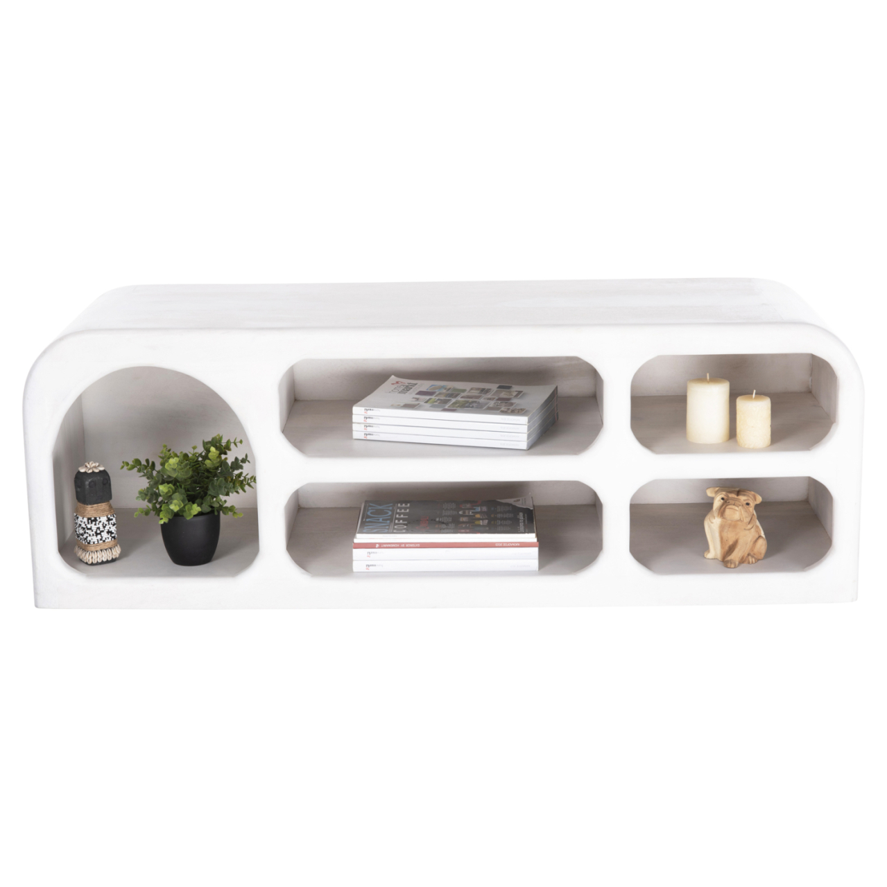 TV CABINET HANDYR HM9704 SOLID MANGO WOOD IN WHITE COLOR 130x40x45Hcm. [6]