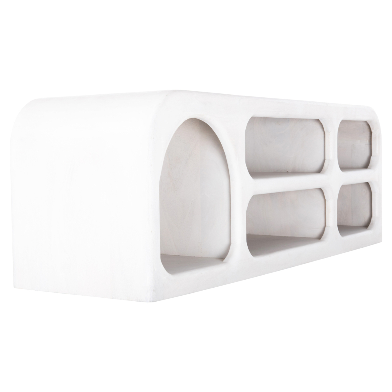 TV CABINET HANDYR HM9704 SOLID MANGO WOOD IN WHITE COLOR 130x40x45Hcm. [5]