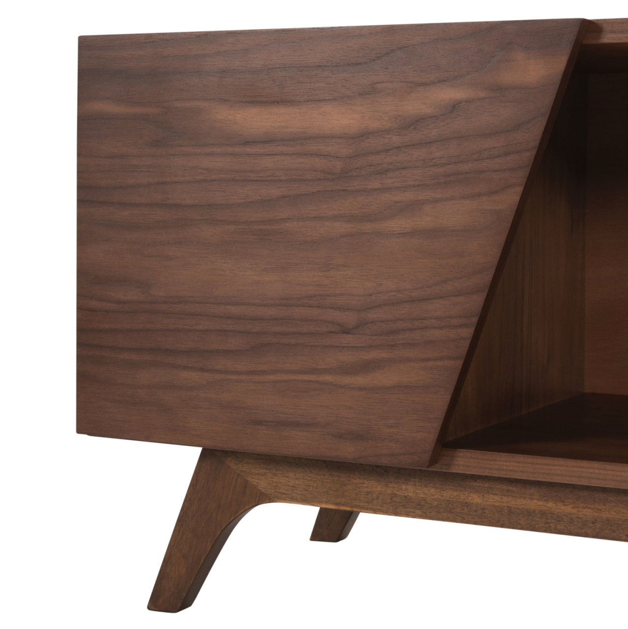 TV CABINET HUDSON HM9748 MDF WITH WALNUT VENEER IN WALNUT AND DAREK GREY COLOR 180x40x50Hcm. [7]