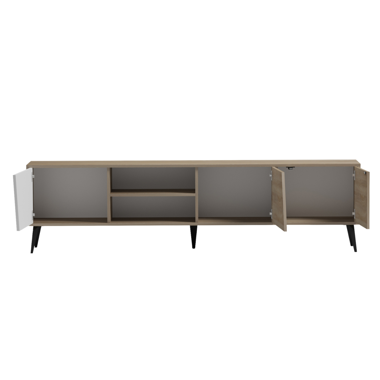 TV FURNITURE CATERRA HM18374.11 MELAMINE SONAMA/WHITE 180Χ35.5Χ48Hcm. [6]