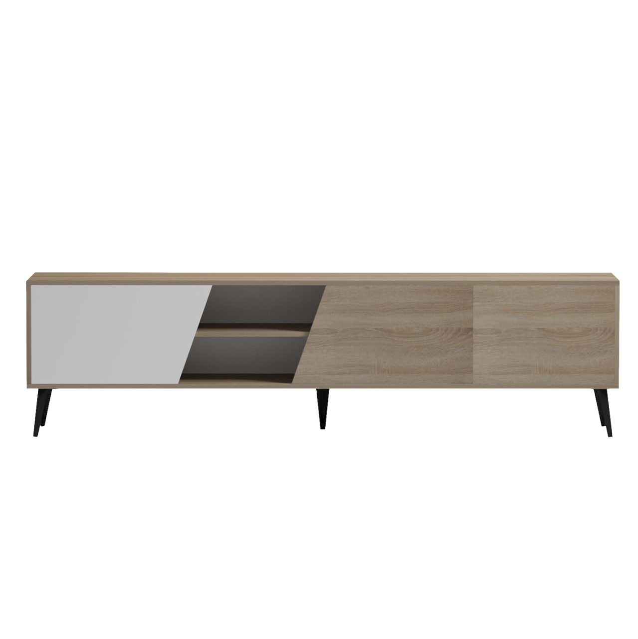 TV FURNITURE CATERRA HM18374.11 MELAMINE SONAMA/WHITE 180Χ35.5Χ48Hcm. [3]