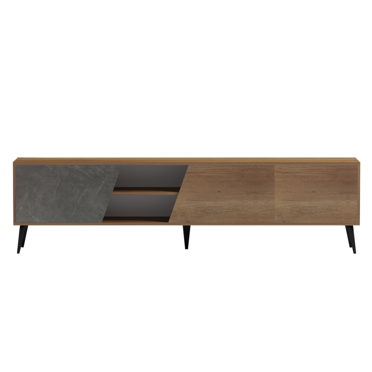 TV FURNITURE CATERRA HM18374.14 MELAMINE NATURAL-MOORE STONE 180Χ35.5Χ48Hcm. [3]