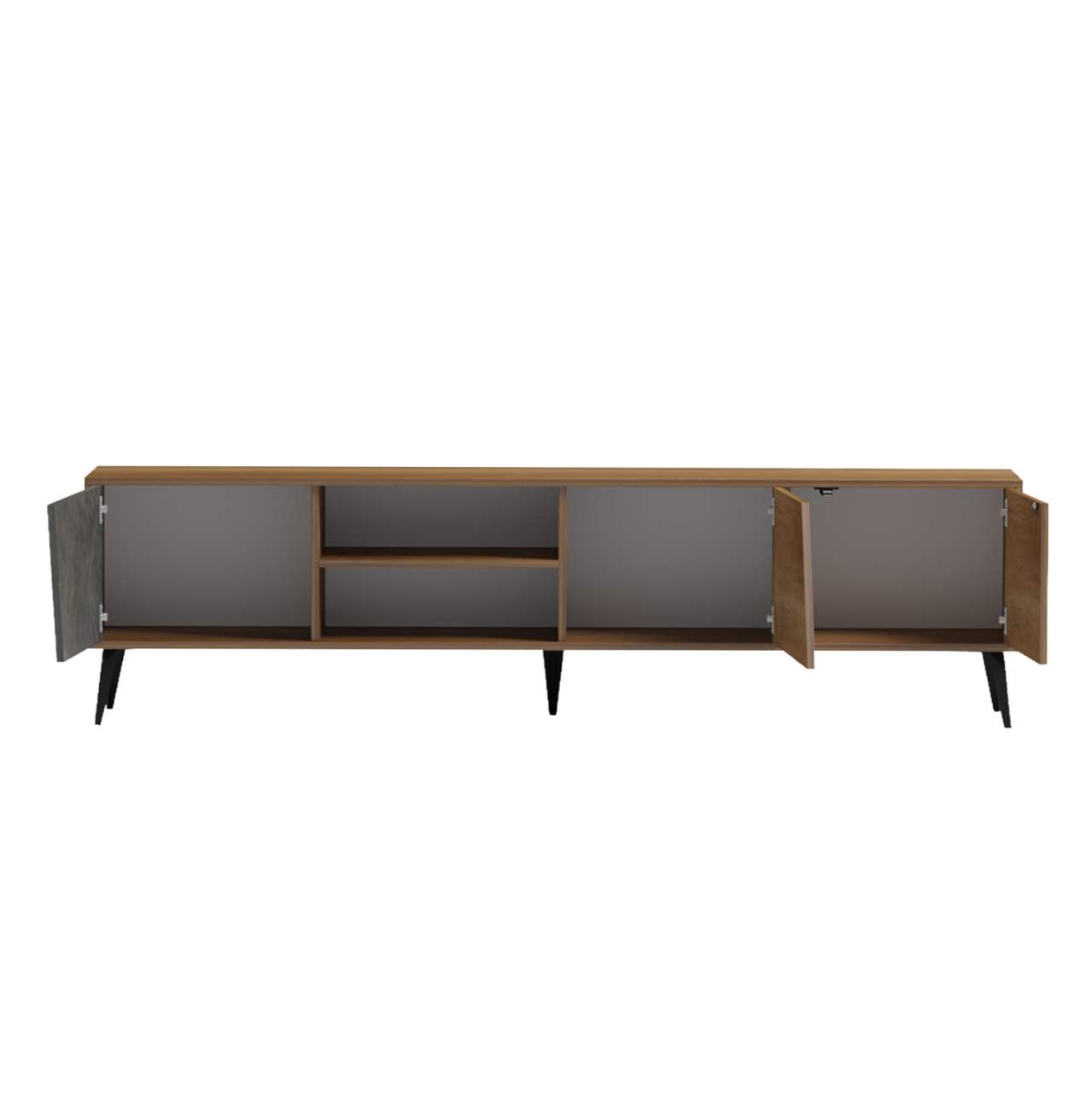 TV FURNITURE CATERRA HM18374.14 MELAMINE NATURAL-MOORE STONE 180Χ35.5Χ48Hcm. [6]