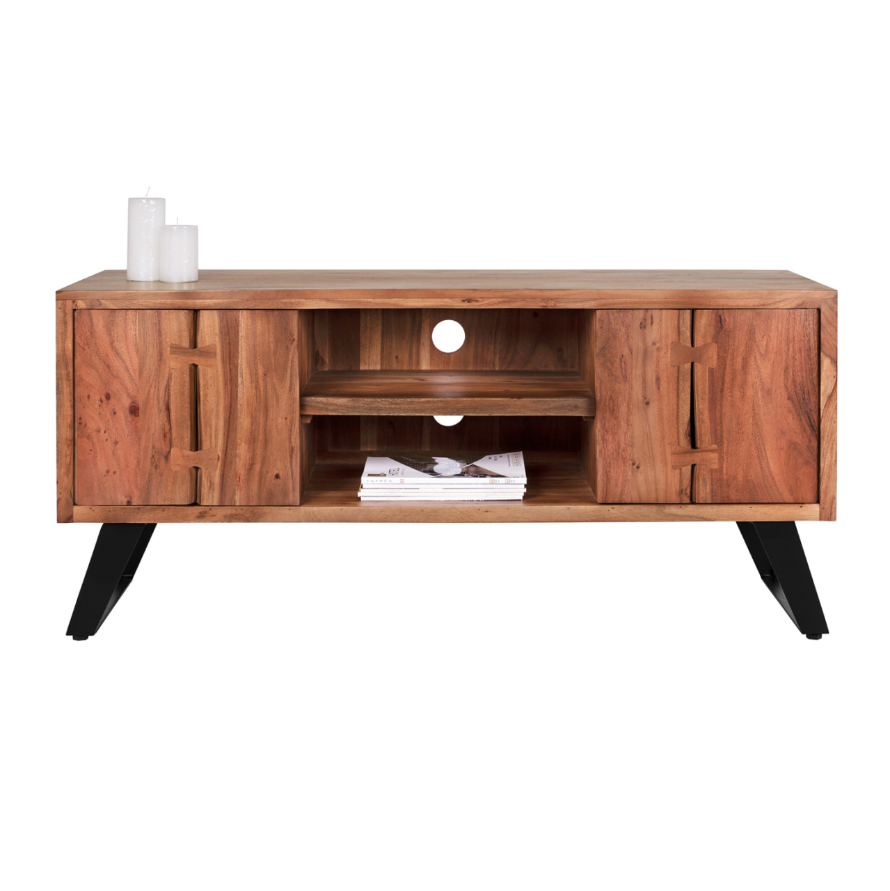 TV Furniture HM8177 Fansi from acacia solid wood natural 135x43x61.5 [3]