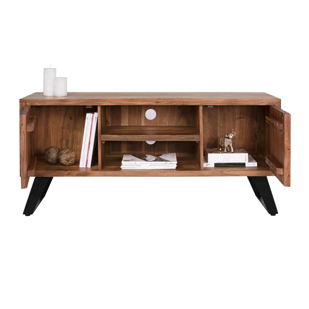 TV Furniture HM8177 Fansi from acacia solid wood natural 135x43x61.5 [4]