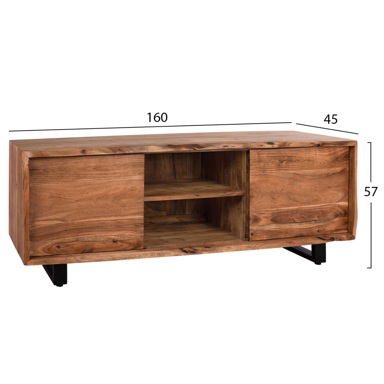 TV Furniture HM8185.11 Nicole from solid acacia wood Natural 160x45x57 [2]