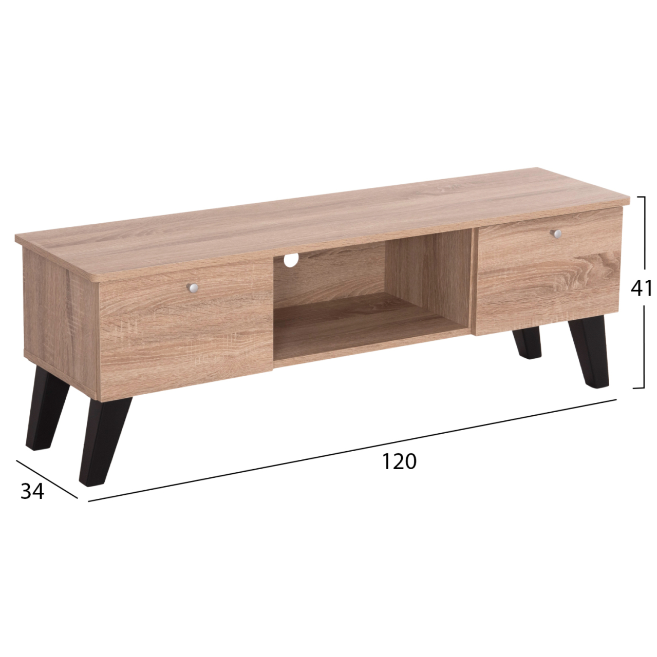TV FURNITURE IREN HM2481.01 MELAMINE IN SONAMA OAK-BLACK 120x32,5-34x41Hcm. [2]
