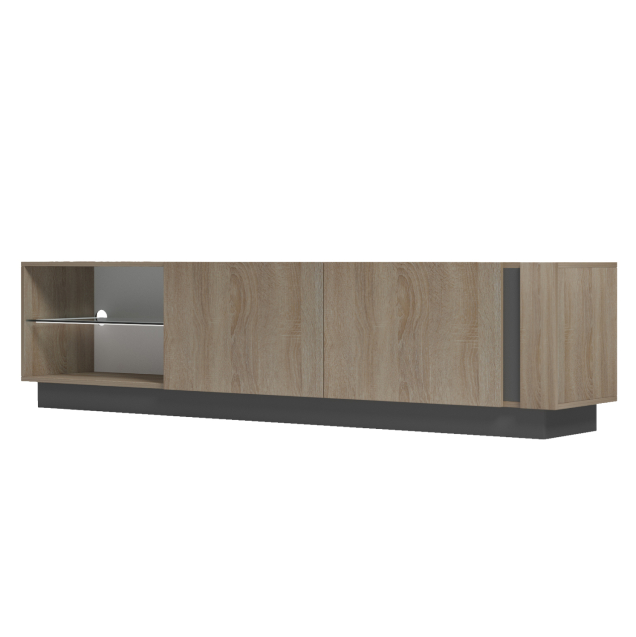 TV FURNITURE NOURISHE HM18373.13 MELAMINE SONAMA-GREY 186Χ35Χ46Hcm. [4]