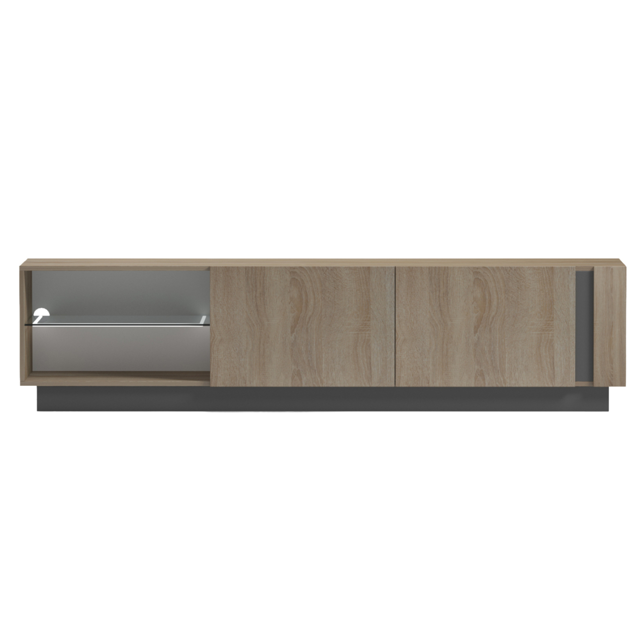 TV FURNITURE NOURISHE HM18373.13 MELAMINE SONAMA-GREY 186Χ35Χ46Hcm. [3]