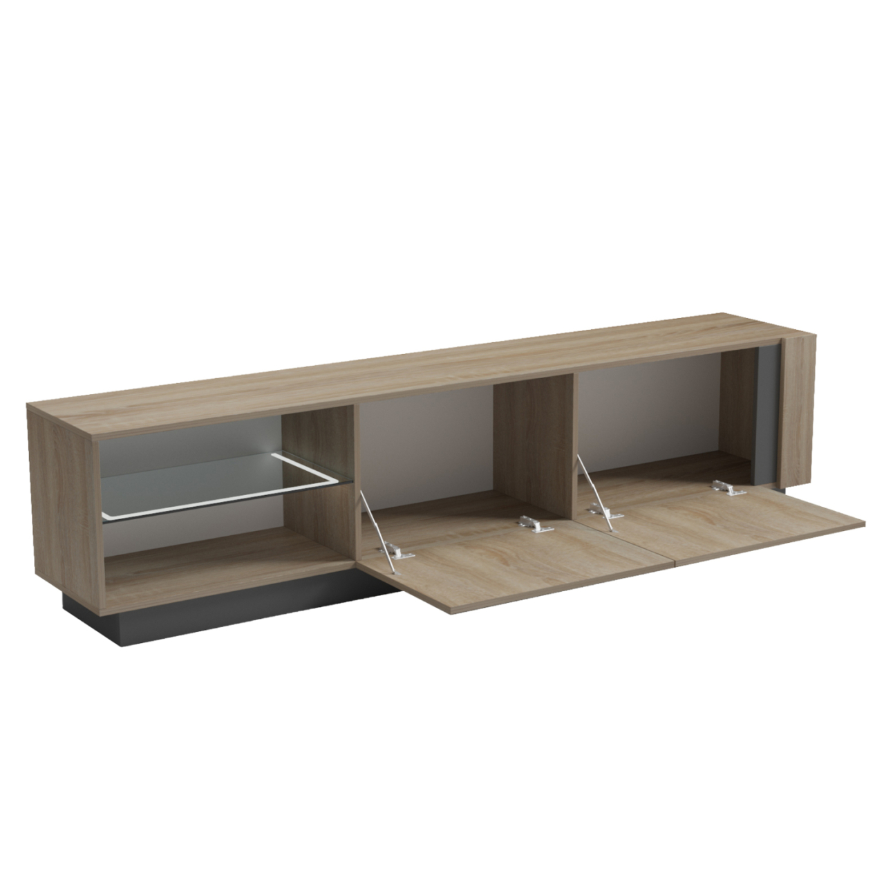 TV FURNITURE NOURISHE HM18373.13 MELAMINE SONAMA-GREY 186Χ35Χ46Hcm. [6]